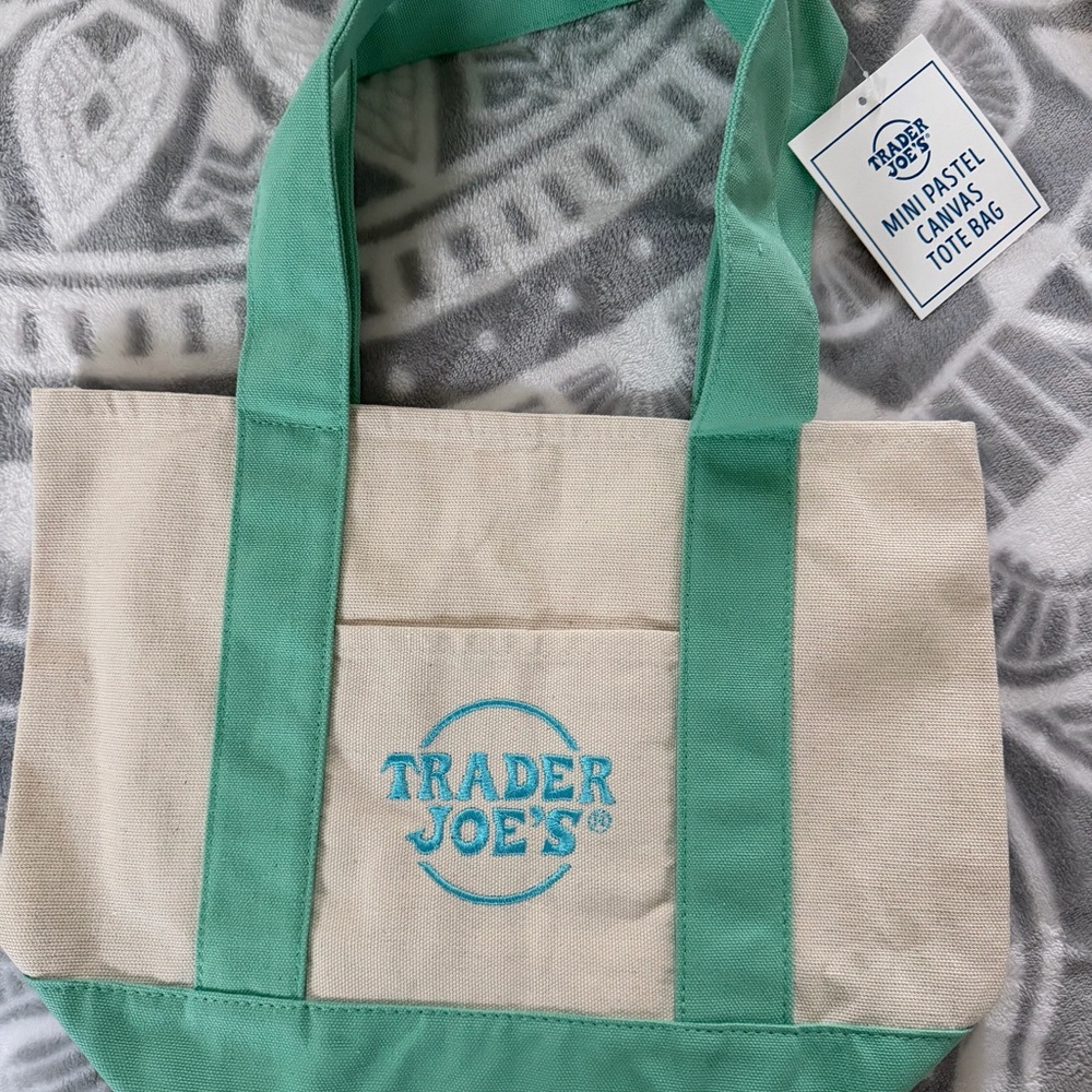 Trader Joe’s pastel mini canvas tote bag